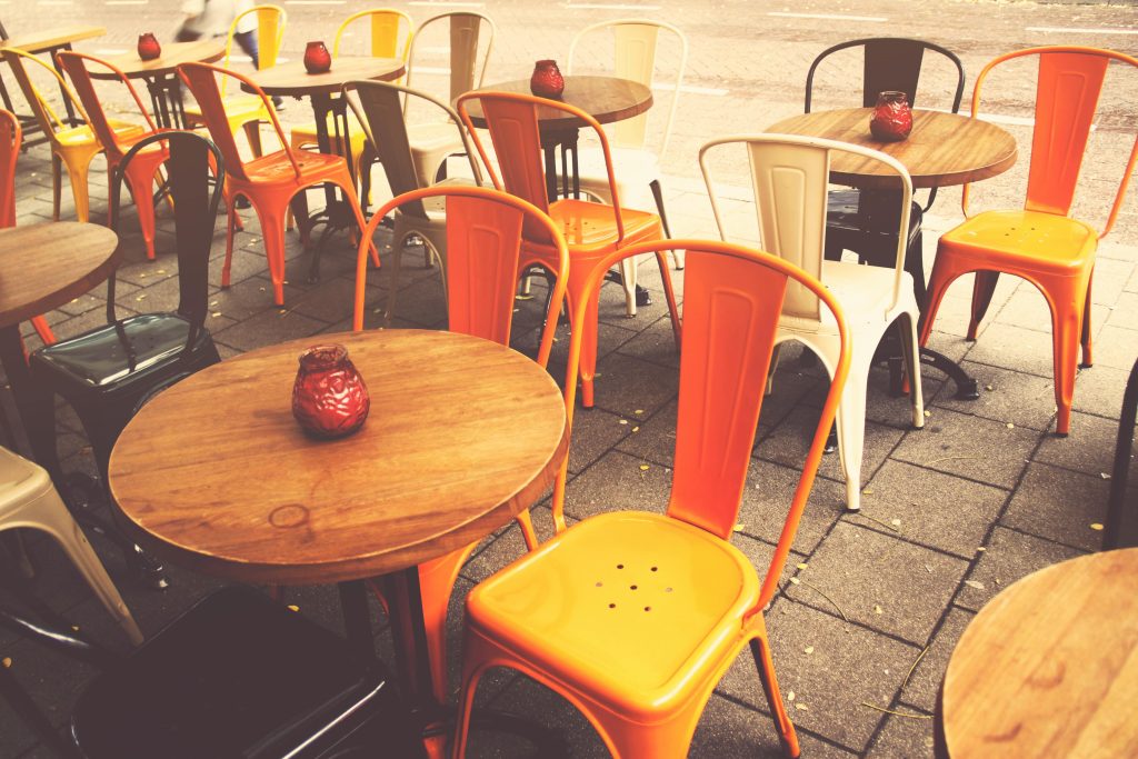 industrial style cafe tables