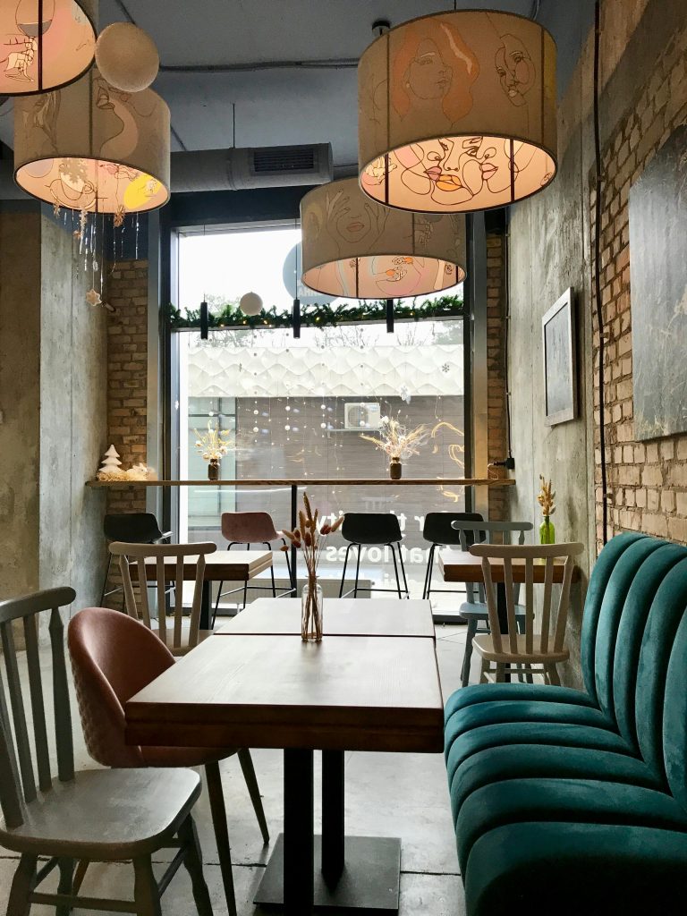 industrial style cafe tables